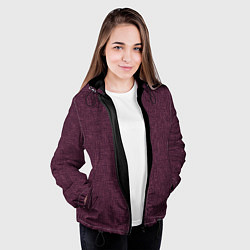 Куртка с капюшоном женская Текстура бордовый, цвет: 3D-черный — фото 2
