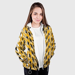 Куртка с капюшоном женская Жёлтая техно броня, цвет: 3D-белый — фото 2