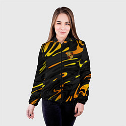 Куртка с капюшоном женская Porsche - Желтые разводы, цвет: 3D-черный — фото 2