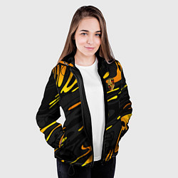 Куртка с капюшоном женская Porsche - Желтые разводы, цвет: 3D-черный — фото 2