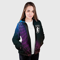 Куртка с капюшоном женская Aston Villa футбольная сетка, цвет: 3D-черный — фото 2