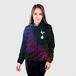 Куртка с капюшоном женская Tottenham футбольная сетка, цвет: 3D-черный — фото 2