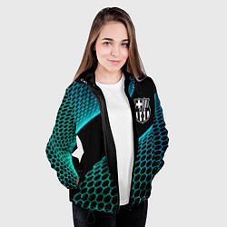 Куртка с капюшоном женская Barcelona football net, цвет: 3D-черный — фото 2