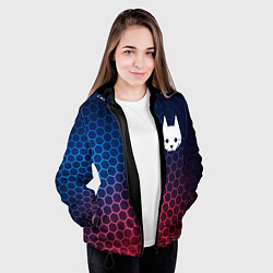 Куртка с капюшоном женская Stray неоновые соты, цвет: 3D-черный — фото 2