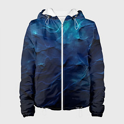 Куртка с капюшоном женская Абстрактные волны глубины, цвет: 3D-белый