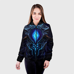 Куртка с капюшоном женская Магическая синяя абстракция, цвет: 3D-черный — фото 2