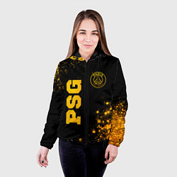 Куртка с капюшоном женская PSG - gold gradient вертикально, цвет: 3D-черный — фото 2