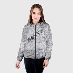Куртка с капюшоном женская Равнодушие на сером фоне, цвет: 3D-черный — фото 2