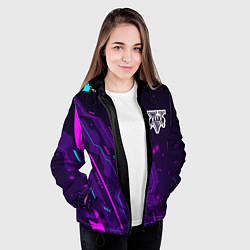 Куртка с капюшоном женская GTA neon gaming, цвет: 3D-черный — фото 2