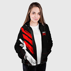 Куртка с капюшоном женская Nissan GTR - Cyber, цвет: 3D-черный — фото 2