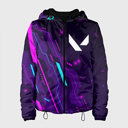Куртка с капюшоном женская Valorant neon gaming, цвет: 3D-черный