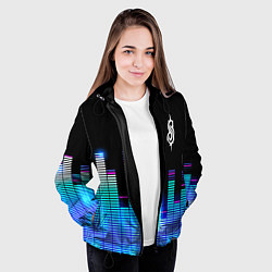 Куртка с капюшоном женская Slipknot эквалайзер, цвет: 3D-черный — фото 2
