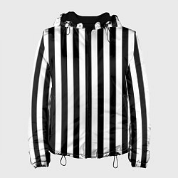Куртка с капюшоном женская Вертикальная широкая полоска, цвет: 3D-черный