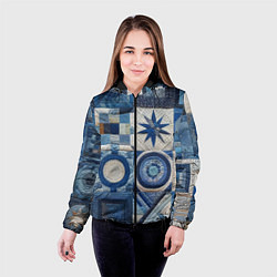 Куртка с капюшоном женская Denim patchwork - ai art, цвет: 3D-черный — фото 2