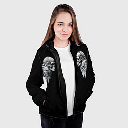 Куртка с капюшоном женская Skulls and Wings Mechanic, цвет: 3D-черный — фото 2