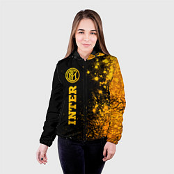 Куртка с капюшоном женская Inter - gold gradient по-вертикали, цвет: 3D-черный — фото 2