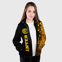 Куртка с капюшоном женская Inter - gold gradient по-вертикали, цвет: 3D-черный — фото 2