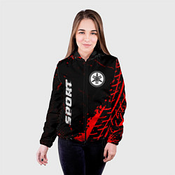 Куртка с капюшоном женская Yamaha red sport tires, цвет: 3D-черный — фото 2