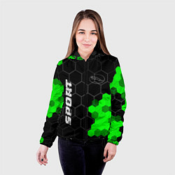 Куртка с капюшоном женская Jaguar green sport hexagon, цвет: 3D-черный — фото 2