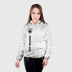 Куртка с капюшоном женская AEK Athens sport на светлом фоне по-вертикали, цвет: 3D-белый — фото 2