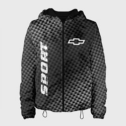 Куртка с капюшоном женская Chevrolet sport carbon, цвет: 3D-черный