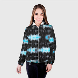 Куртка с капюшоном женская Сине чёрный тайдай, цвет: 3D-белый — фото 2