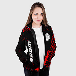 Куртка с капюшоном женская Fiat red sport tires, цвет: 3D-черный — фото 2