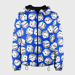 Куртка с капюшоном женская Игральные кубики узор, цвет: 3D-черный