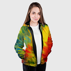 Куртка с капюшоном женская Абстракция цветение акрил, цвет: 3D-черный — фото 2