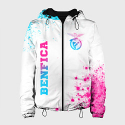 Куртка с капюшоном женская Benfica neon gradient style вертикально, цвет: 3D-черный