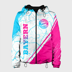 Куртка с капюшоном женская Bayern neon gradient style вертикально, цвет: 3D-черный