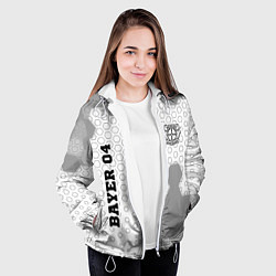 Куртка с капюшоном женская Bayer 04 sport на светлом фоне вертикально, цвет: 3D-белый — фото 2