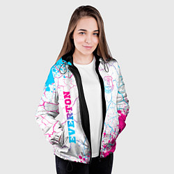 Куртка с капюшоном женская Everton neon gradient style вертикально, цвет: 3D-черный — фото 2