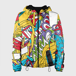 Куртка с капюшоном женская Летние мотивы, цвет: 3D-черный