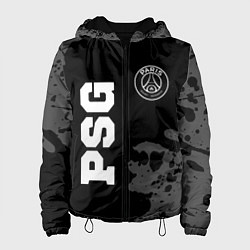 Куртка с капюшоном женская PSG sport на темном фоне вертикально, цвет: 3D-черный