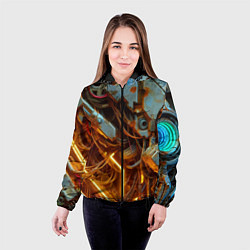 Куртка с капюшоном женская Cyber armor - ai art, цвет: 3D-черный — фото 2