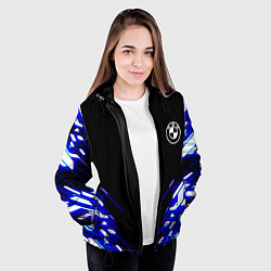 Куртка с капюшоном женская BMW sport неоновый спорт, цвет: 3D-черный — фото 2