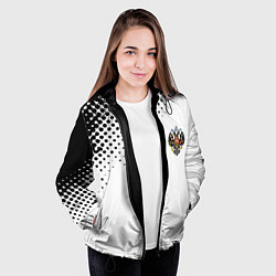 Куртка с капюшоном женская Герб РФ спорт абстракция, цвет: 3D-черный — фото 2