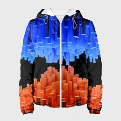 Женская куртка Стягивающиеся в центре синие и оранжевые блоки