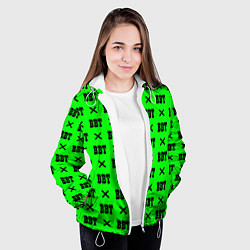 Куртка с капюшоном женская BBT logo green steel, цвет: 3D-белый — фото 2