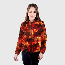Куртка с капюшоном женская Огненный элементаль, цвет: 3D-черный — фото 2