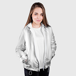 Куртка с капюшоном женская Светлый серый абстрактные полосы, цвет: 3D-белый — фото 2