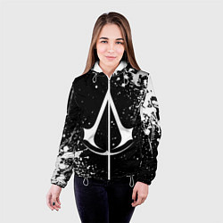 Куртка с капюшоном женская White logo of assasin, цвет: 3D-белый — фото 2