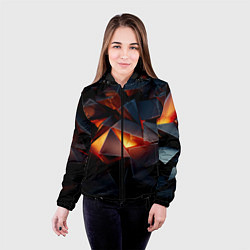 Куртка с капюшоном женская Осколки стали с подсветкой, цвет: 3D-черный — фото 2