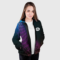 Куртка с капюшоном женская Land Rover neon hexagon, цвет: 3D-черный — фото 2