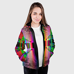 Куртка с капюшоном женская Светящаяся неоновая галерея, цвет: 3D-черный — фото 2