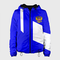 Куртка с капюшоном женская Россия спортивный стиль, цвет: 3D-черный