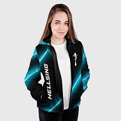 Куртка с капюшоном женская Hellsing неоновые лампы, цвет: 3D-черный — фото 2
