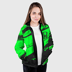 Куртка с капюшоном женская Honda sport green, цвет: 3D-черный — фото 2