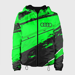 Куртка с капюшоном женская Audi sport green, цвет: 3D-черный